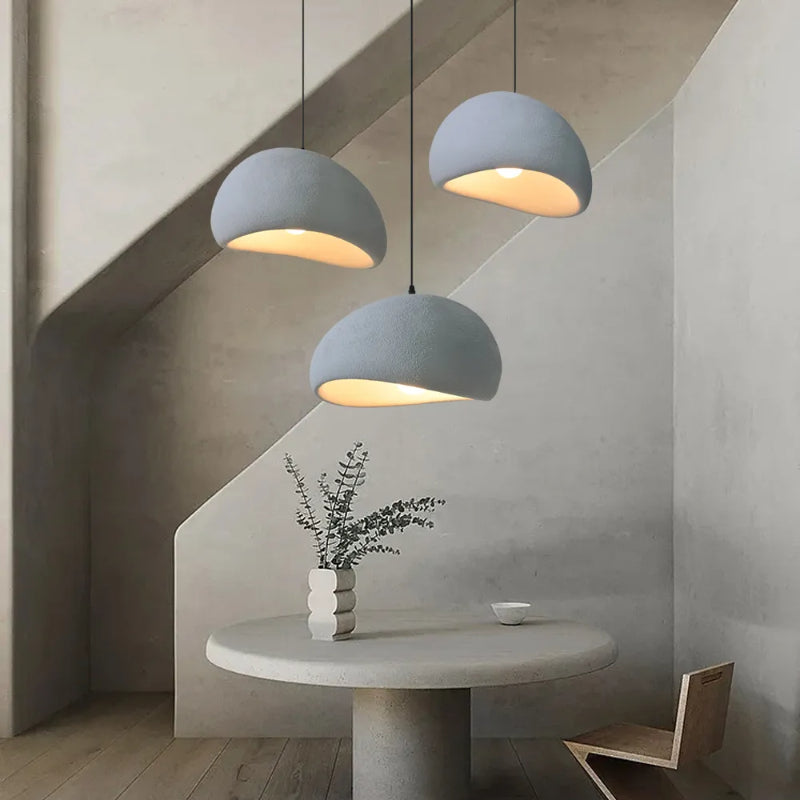 Wabi-Sabi Plaster Mushroom Pendant