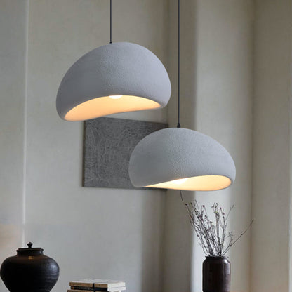 Wabi-Sabi Plaster Mushroom Pendant