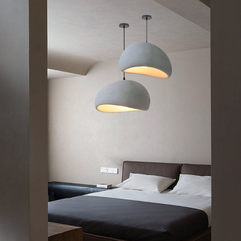 Wabi-Sabi Plaster Mushroom Pendant