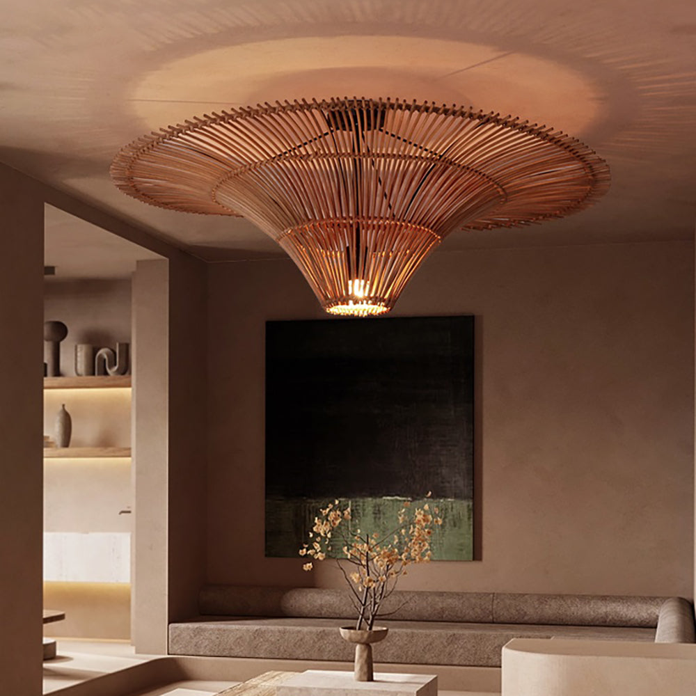 Large 80cm Rattan Pendant Light