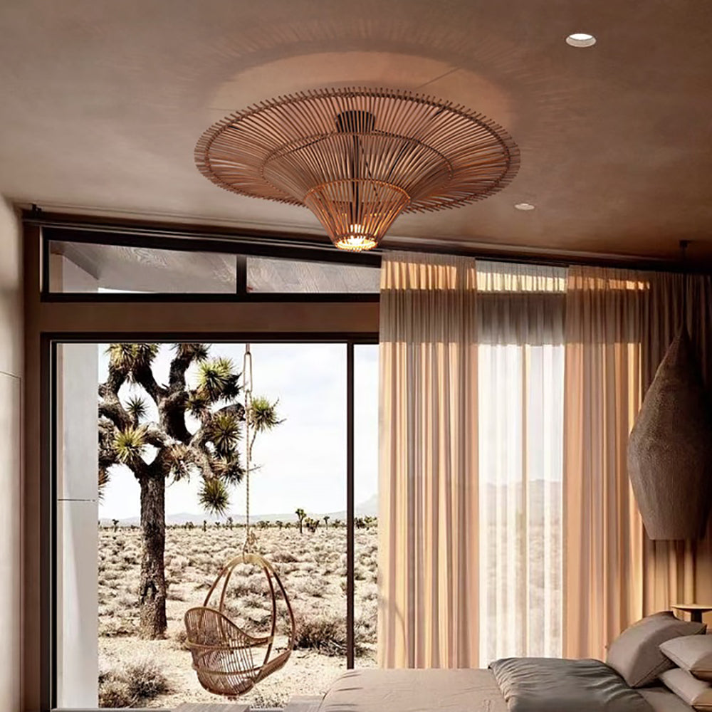 Large 80cm Rattan Pendant Light