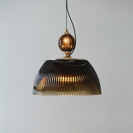 Retro Green and Brown Glass Pendant