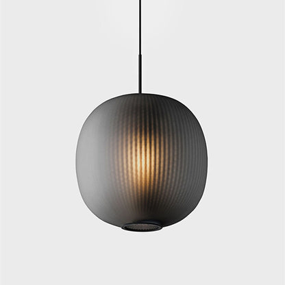 Vintage Ribbed Frosted Glass Pendant