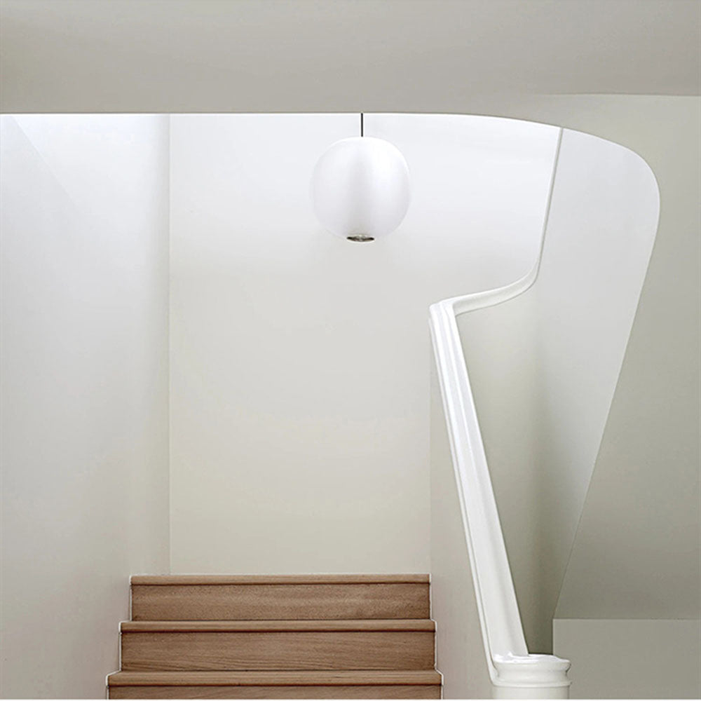 Vintage Ribbed Frosted Glass Pendant