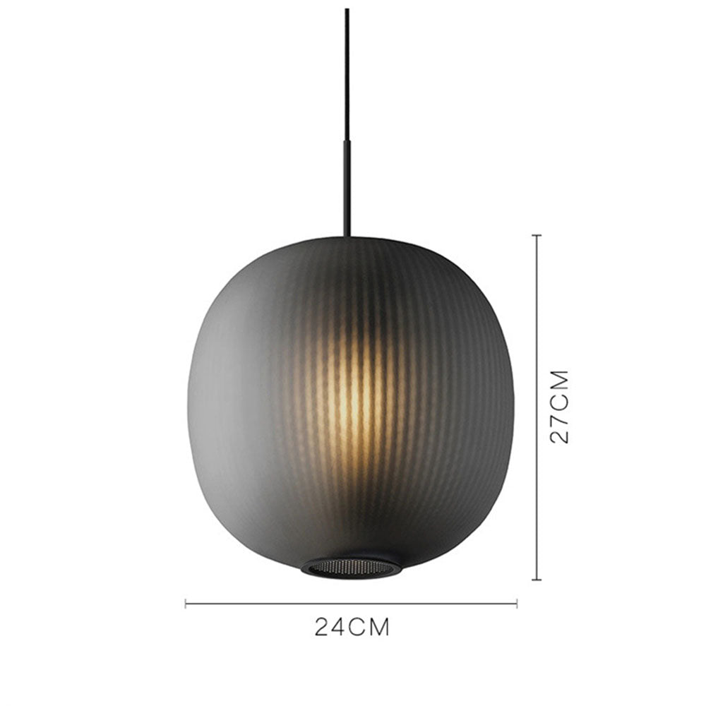 Vintage Ribbed Frosted Glass Pendant