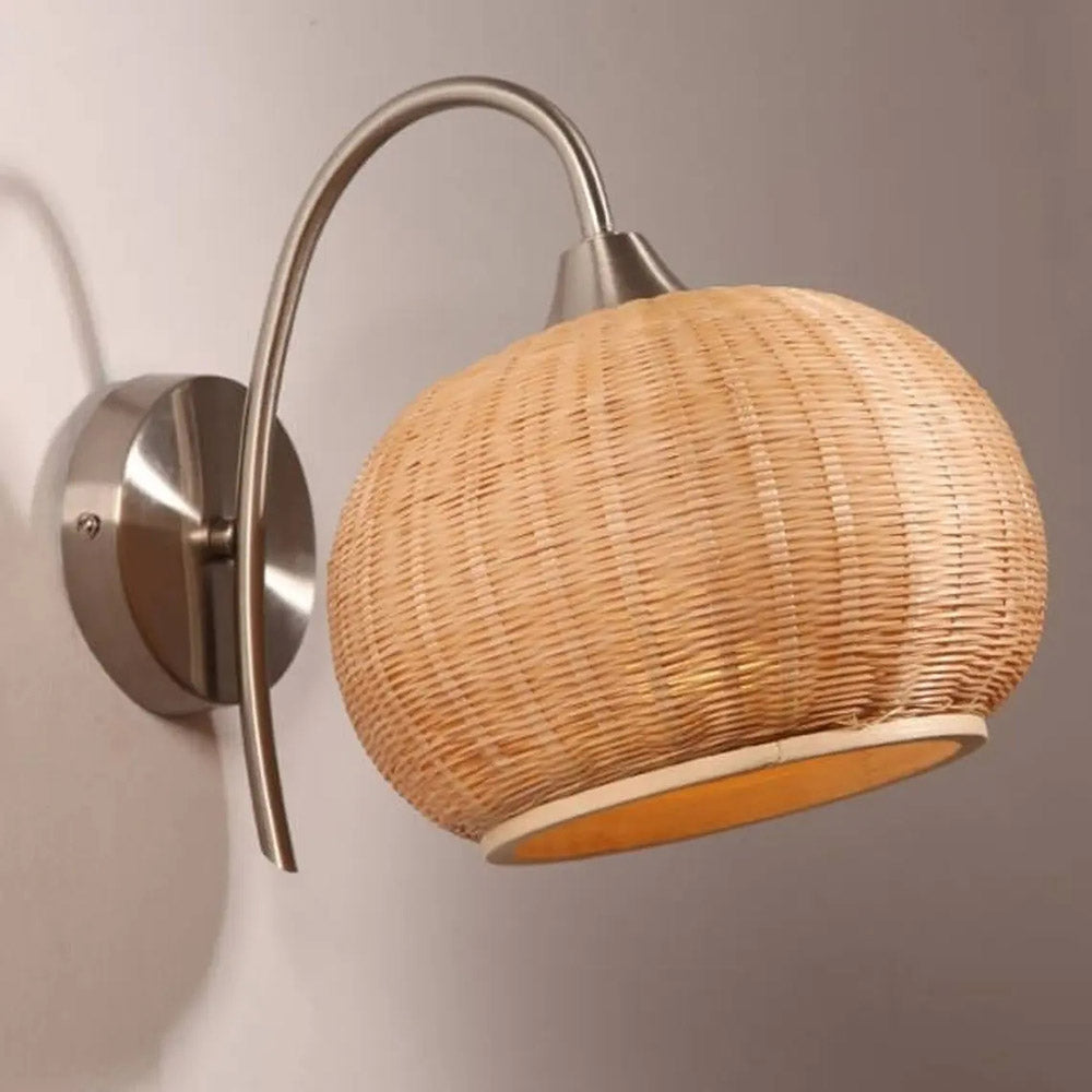 Rattan Lantern Wall Sconce
