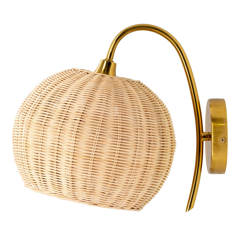 Rattan Lantern Wall Sconce