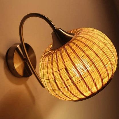 Rattan Lantern Wall Sconce