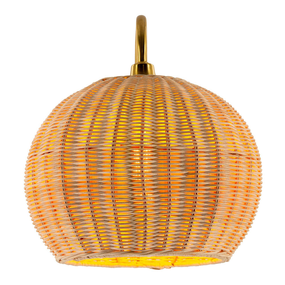 Rattan Lantern Wall Sconce