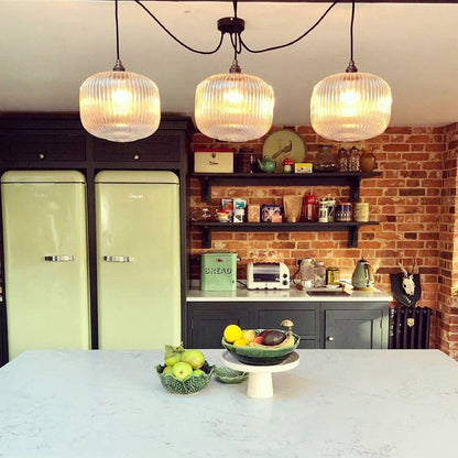 Luxury Ribbed Clear Glass Pendant