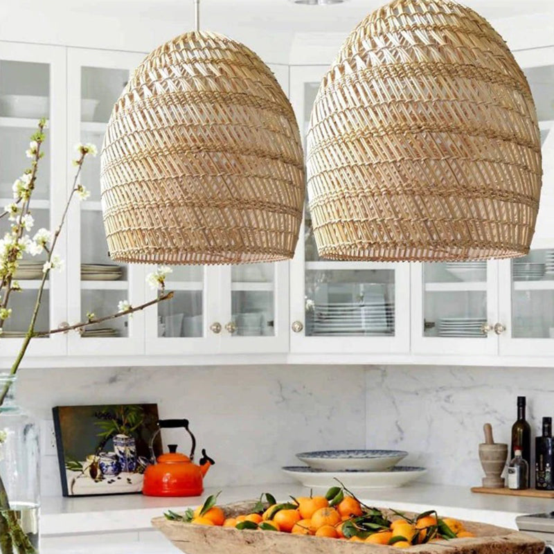 Wicker Woven Rattan Hanging Light