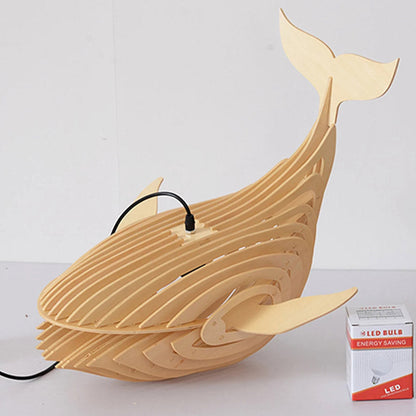 Solid Wood Whale Pendant Light