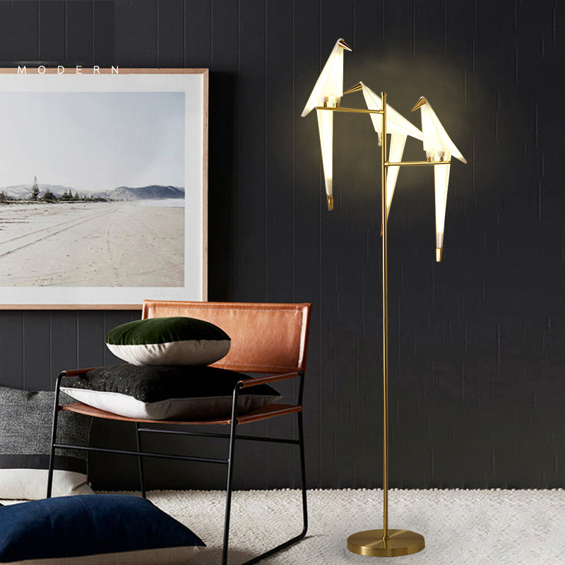 Golden Bird Metal Floor Lamp