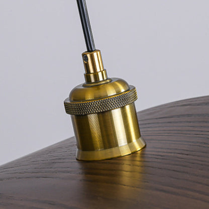 Curved Wood Veneer Wave Pendant Light