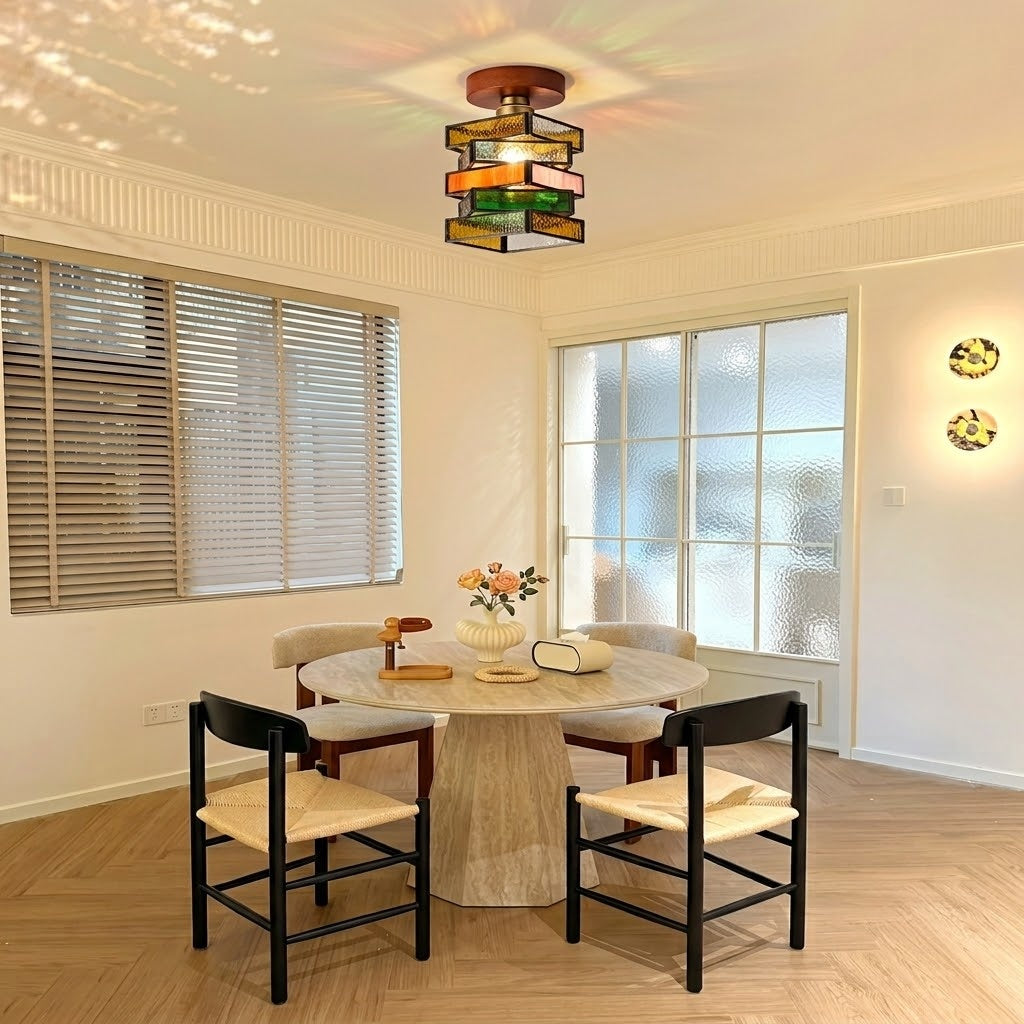 Handcrafted Stained Glass Ceiling Light