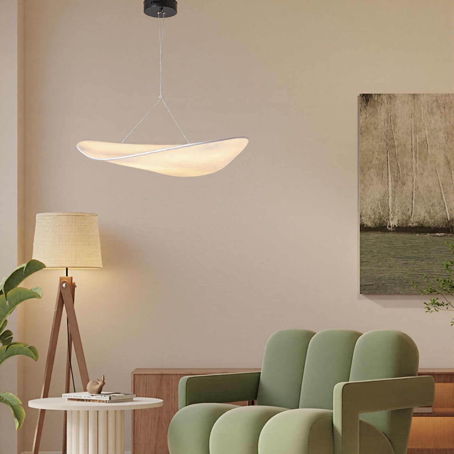 Wavy Fibre Linear Pendant Light