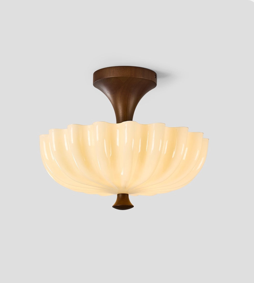 Vintage French Glass Ceiling Light