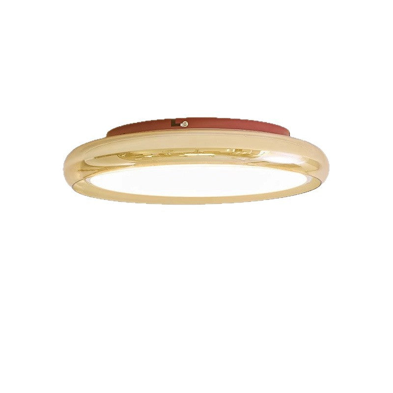 Amber Glass Round LED Ceiling Light