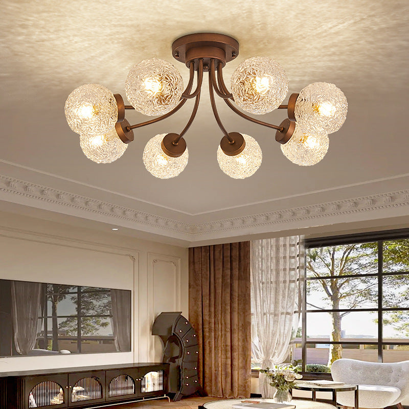 French Vintage Glass Ceiling Light for Living Room-[Modern pendant lighting for bedroom and living space]-Demolights UK
