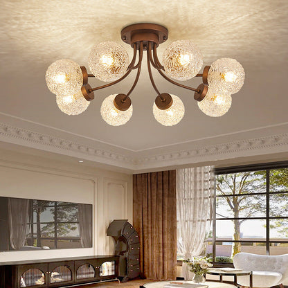French Vintage Glass Ceiling Light for Living Room-[Modern pendant lighting for bedroom and living space]-Demolights UK