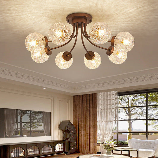French Vintage Glass Ceiling Light for Living Room-[Modern pendant lighting for bedroom and living space]-Demolights UK