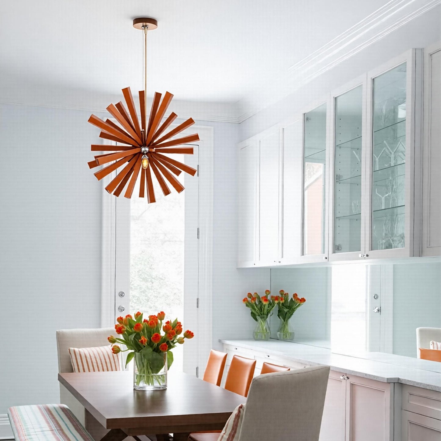Solid Wood Starburst Chandelier