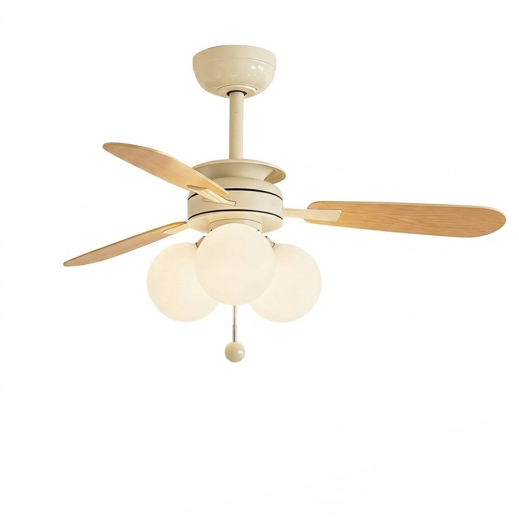 Nordic Wooden Fan with 3 Glass Shades