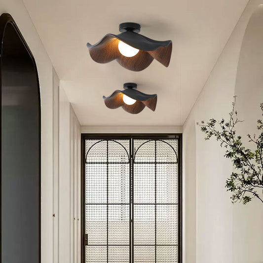 Creative Retro Wood Grain Ceiling Light for Entryway Balcony-[Modern pendant lighting for bedroom and living space]-Demolights UK