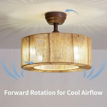 Wabi-Sabi Rope Ceiling Fan Light