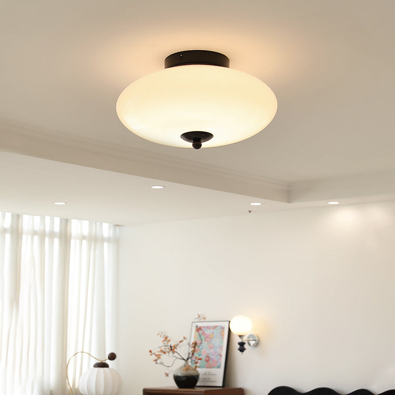 Retro Bauhaus Glass Ceiling Light for Bedroom-[Modern pendant lighting for bedroom and living space]-Demolights UK