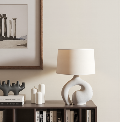 Biomorphic Textured Ceramic Table Lamp