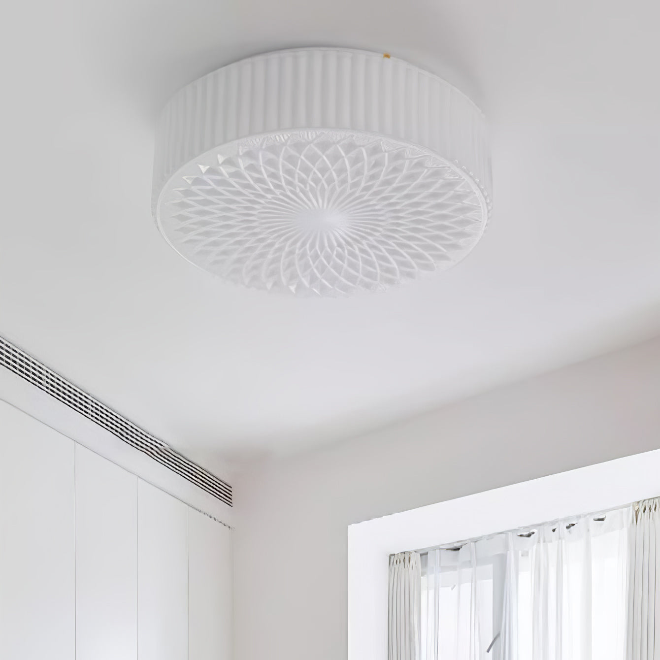 Retro Nostalgia Milky White Art Glass Ceiling Light