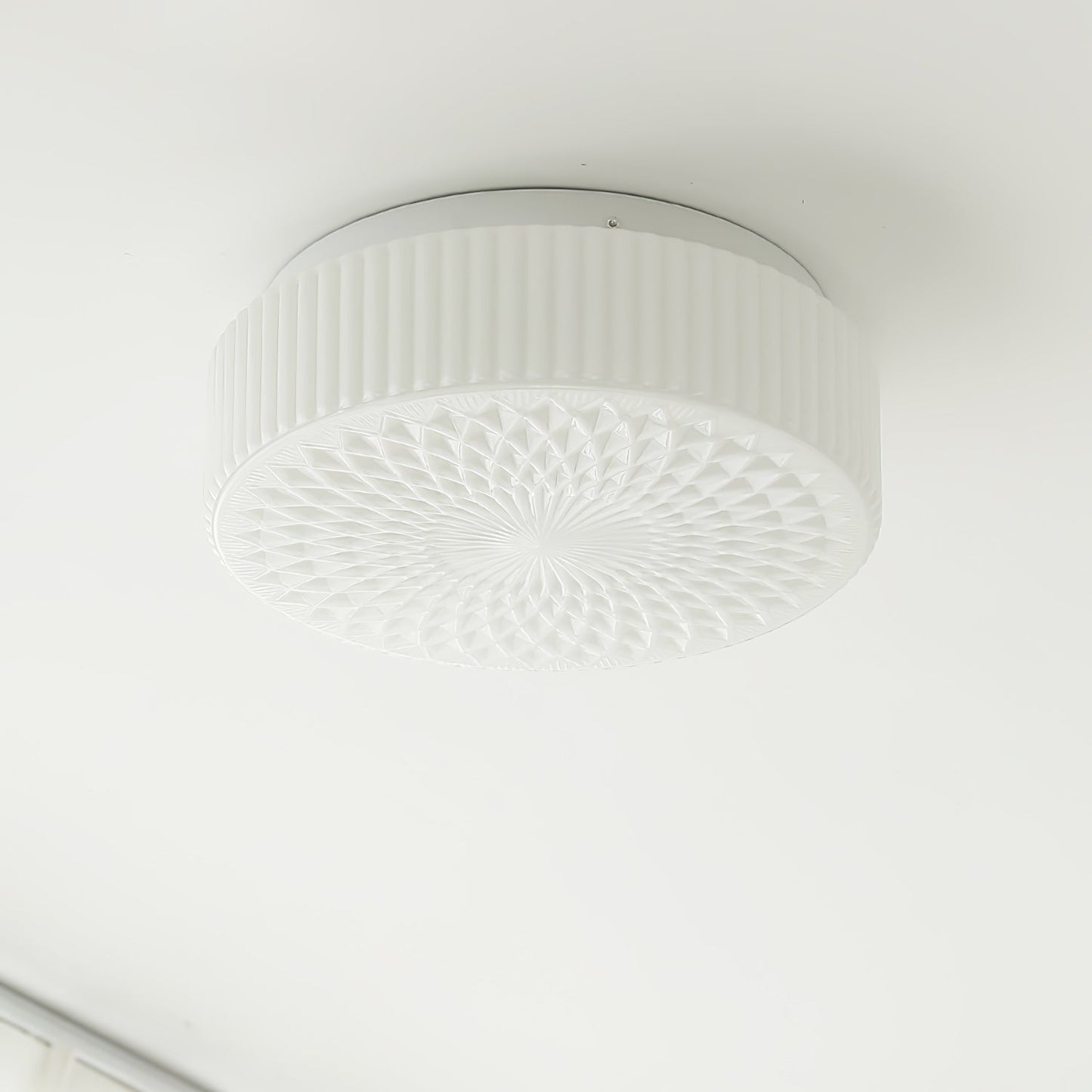 Retro Nostalgia Milky White Art Glass Ceiling Light