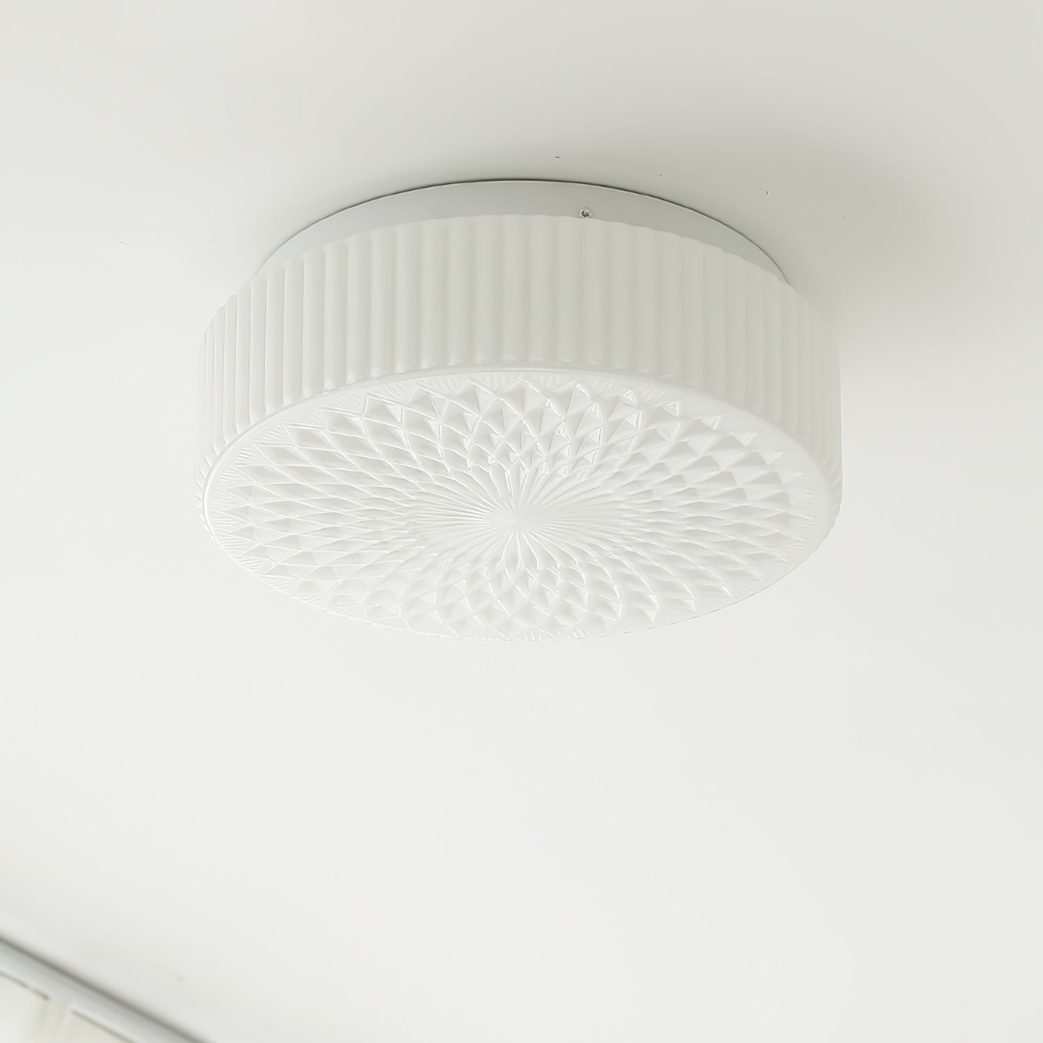 Retro Nostalgia Milky White Art Glass Ceiling Light