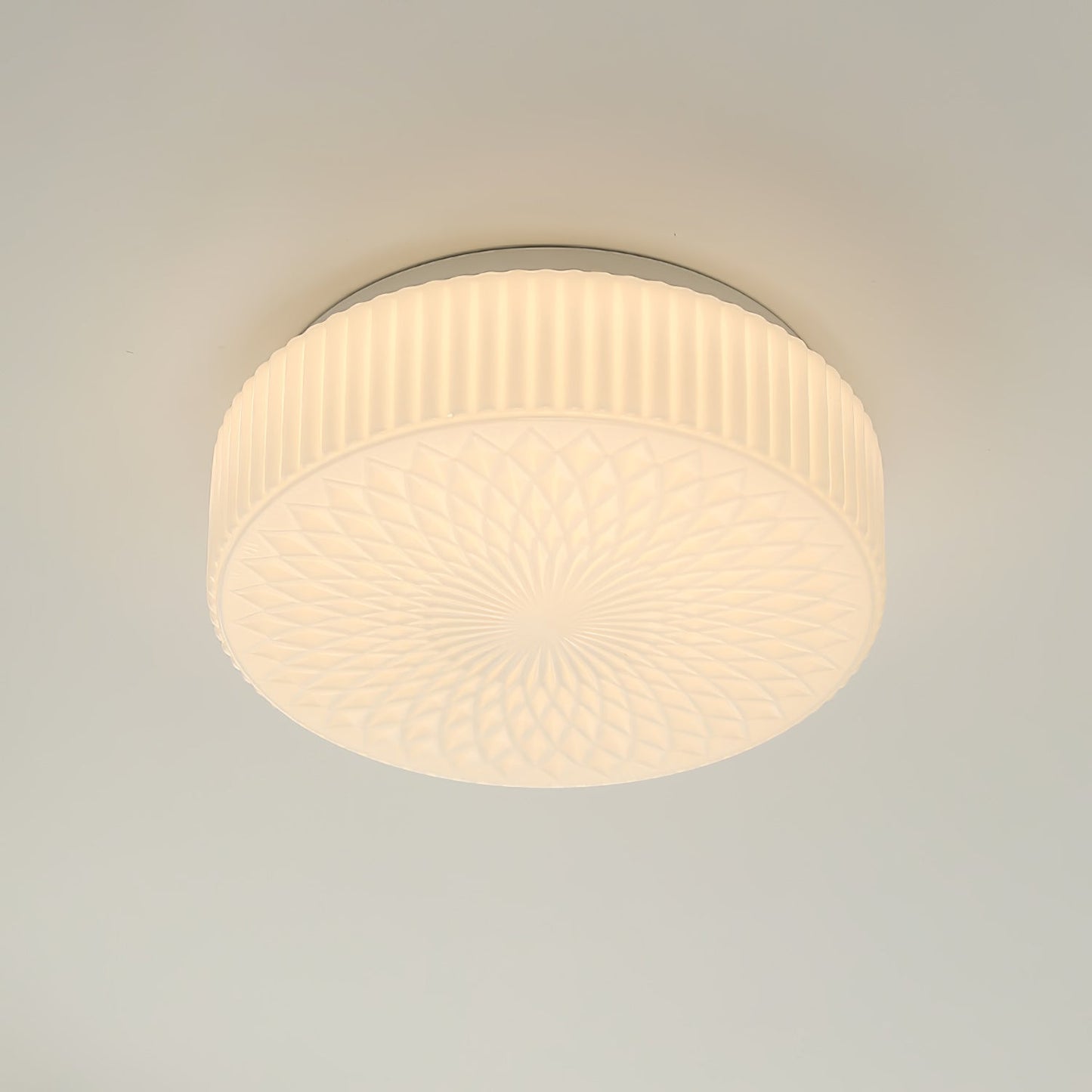 Retro Nostalgia Milky White Art Glass Ceiling Light