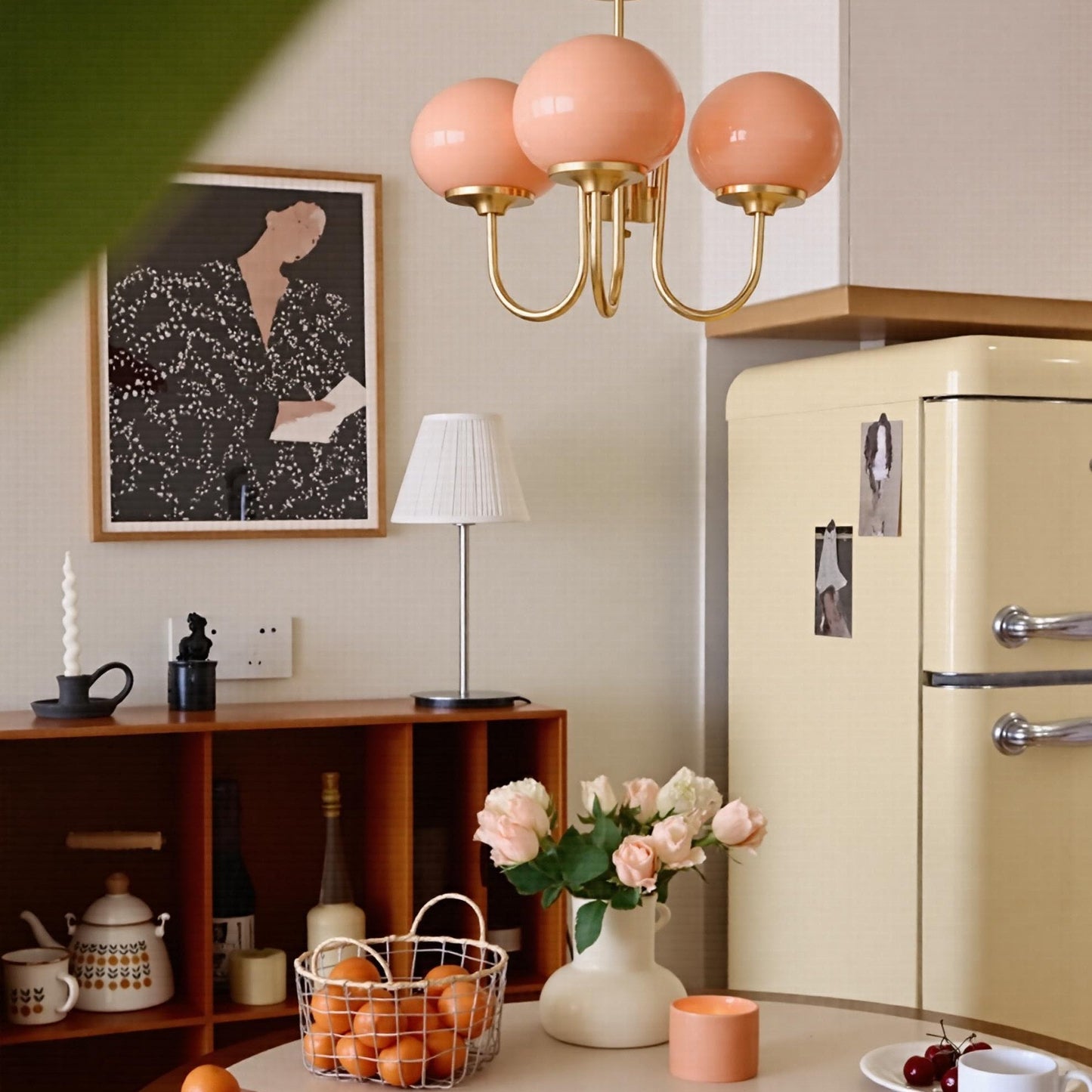Candy Colour Gooseneck Globe Chandelier
