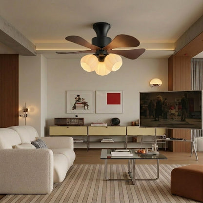 Nordic Flower Glass Shade Ceiling Fan