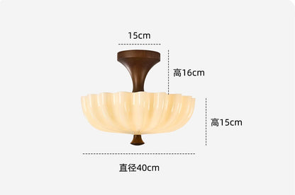 Vintage French Glass Ceiling Light