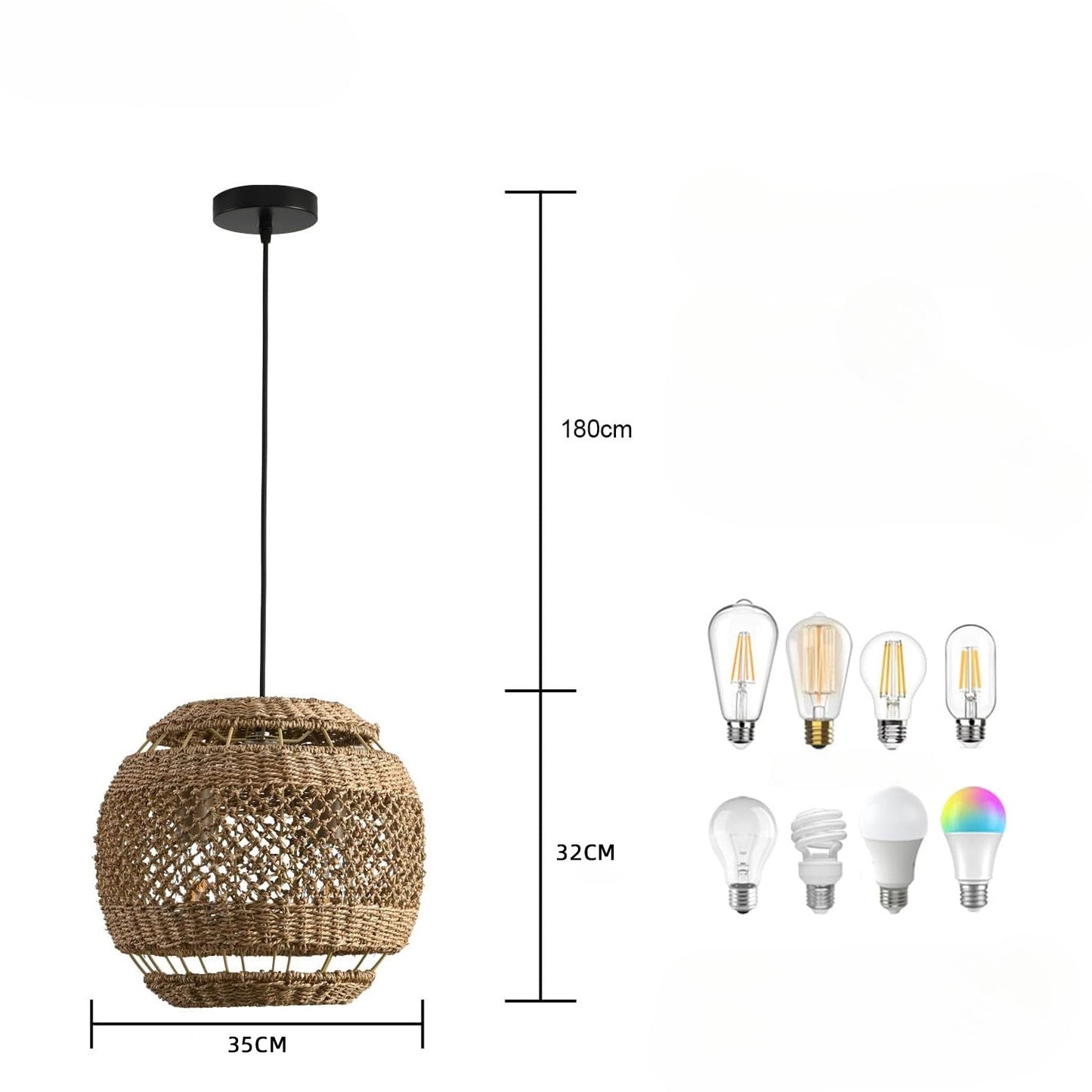 Hand-Woven Rattan Coastal Pendant