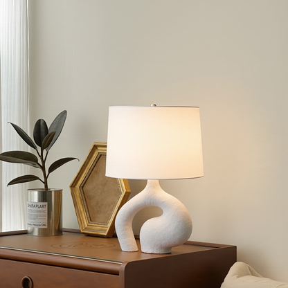 Biomorphic Textured Ceramic Table Lamp