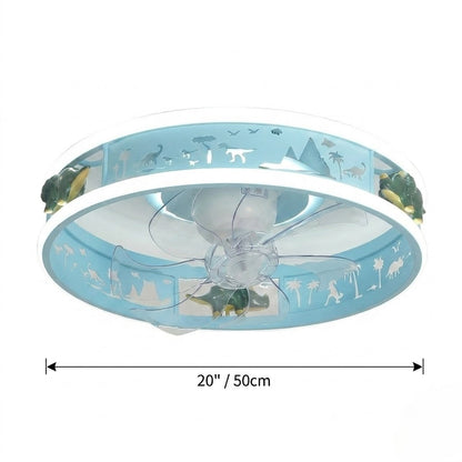 Kids Round Ceiling Fan with LED Light