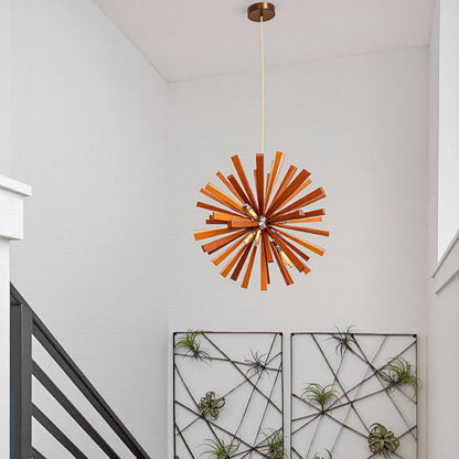 Solid Wood Starburst Chandelier