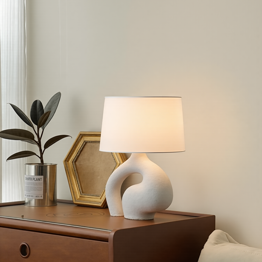 Biomorphic Textured Ceramic Table Lamp