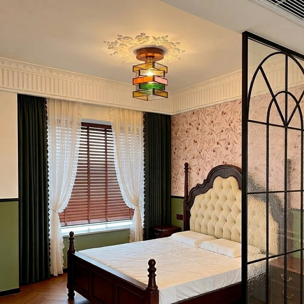 Handcrafted Stained Glass Ceiling Light