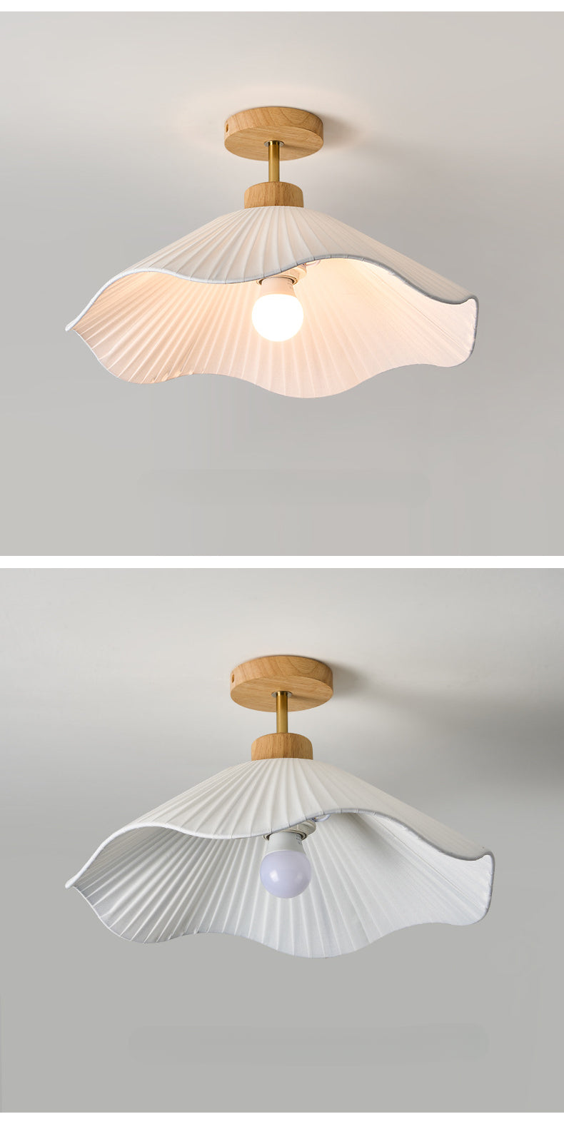 White Fabric Minimalist Pendant Light
