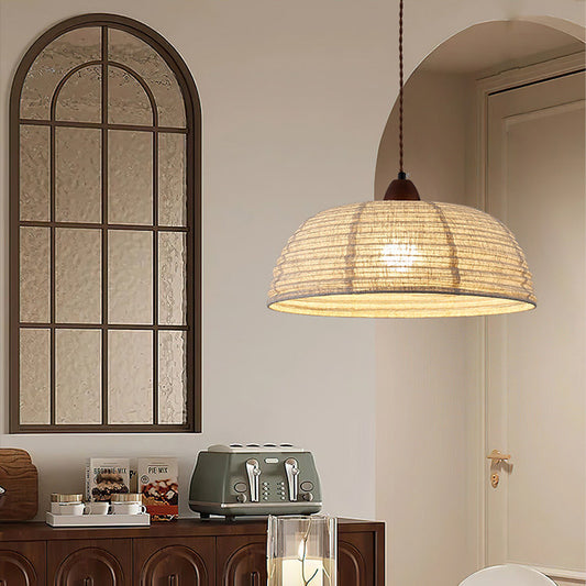 Wabi-Sabi Style Fabric Pendant Light for Homestay-[Modern pendant lighting for bedroom and living space]-Demolights UK