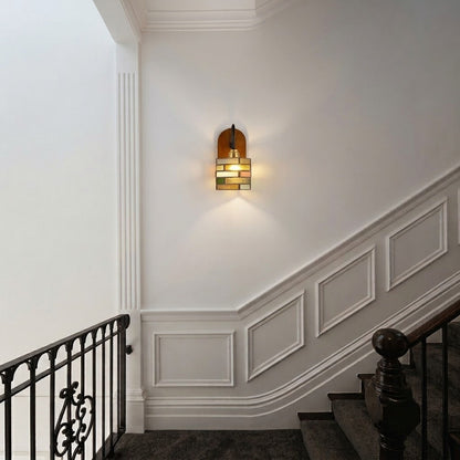 Geometric Stained Glass Wall Light