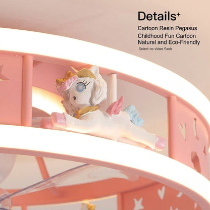 Kids Round Ceiling Fan with LED Light