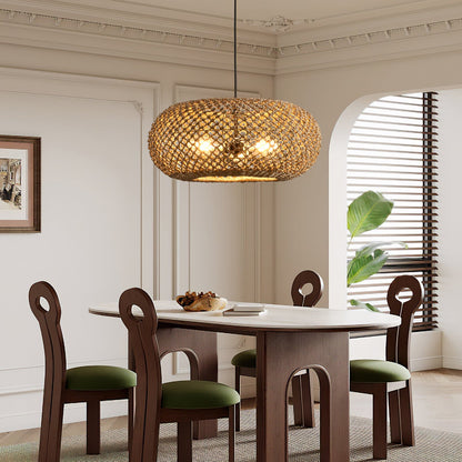 Wabi-Sabi Rattan Woven Pendant Light