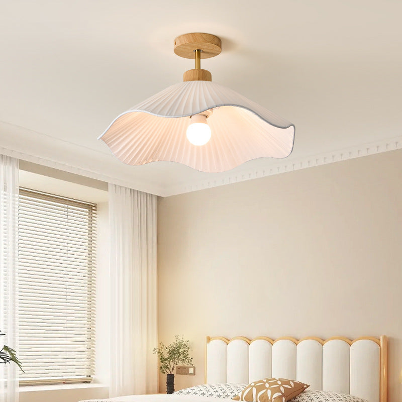 White Minimalist Fabric Pendant Light for Living Room and Dining Room-[Modern pendant lighting for bedroom and living space]-Demolights UK